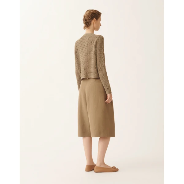 Fabiana Filippi Cotton Ribbon Cardigan in Khaki, view 5
