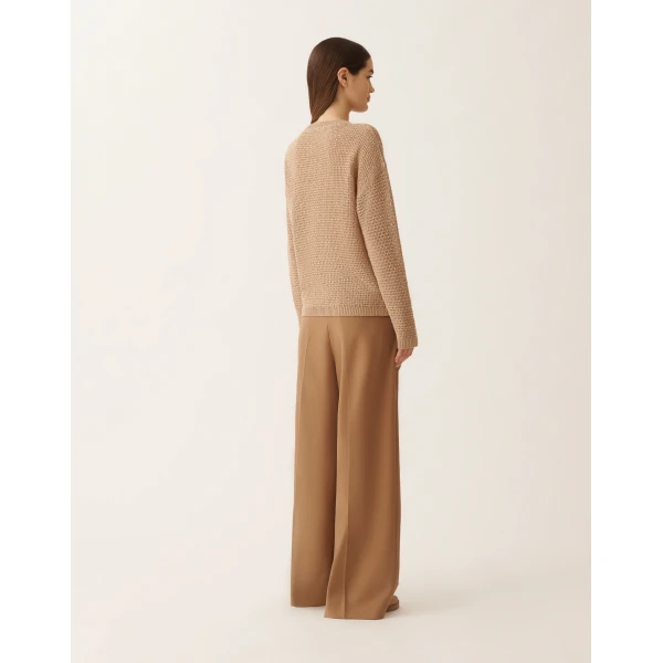Fabiana Filippi Cotton Ribbon-Knit Sweater with Sequins in Acer, view 4