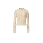 Fabiana Filippi Cotton Ribbon Sweater with Sequins in Butter