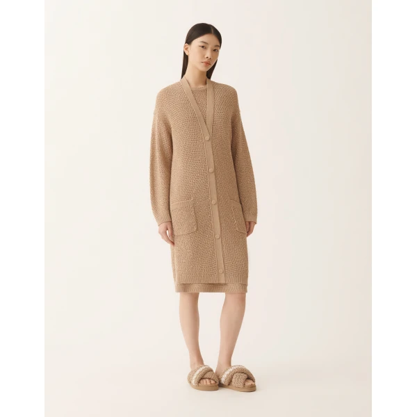 Fabiana Filippi Cotton Tape Cardigan with Sequins in Acer, view 3