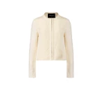 Fabiana Filippi Cotton Tweed Bomber with Sequins in Butter Jacket