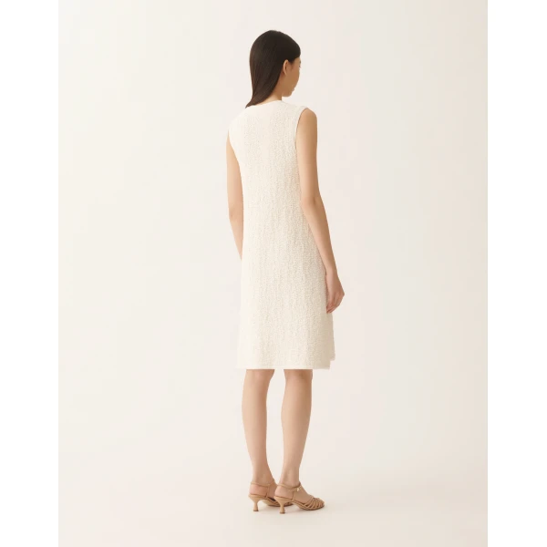 Fabiana Filippi Cotton Tweed Dress with Sequins in Butter, view 4
