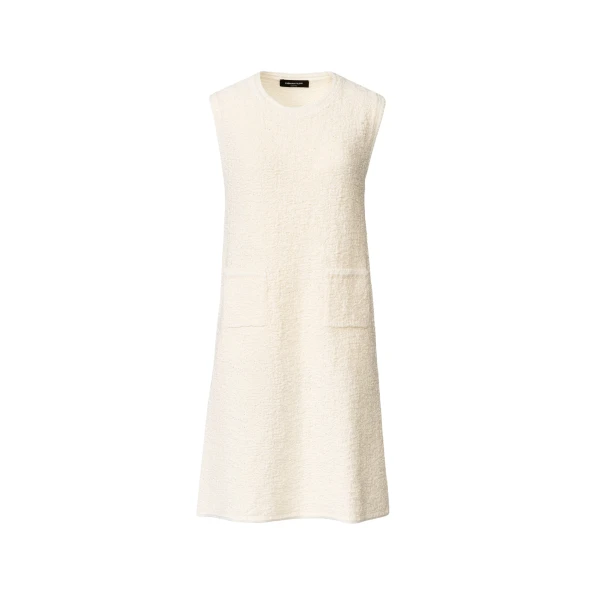 Fabiana Filippi Cotton Tweed Dress with Sequins in Butter