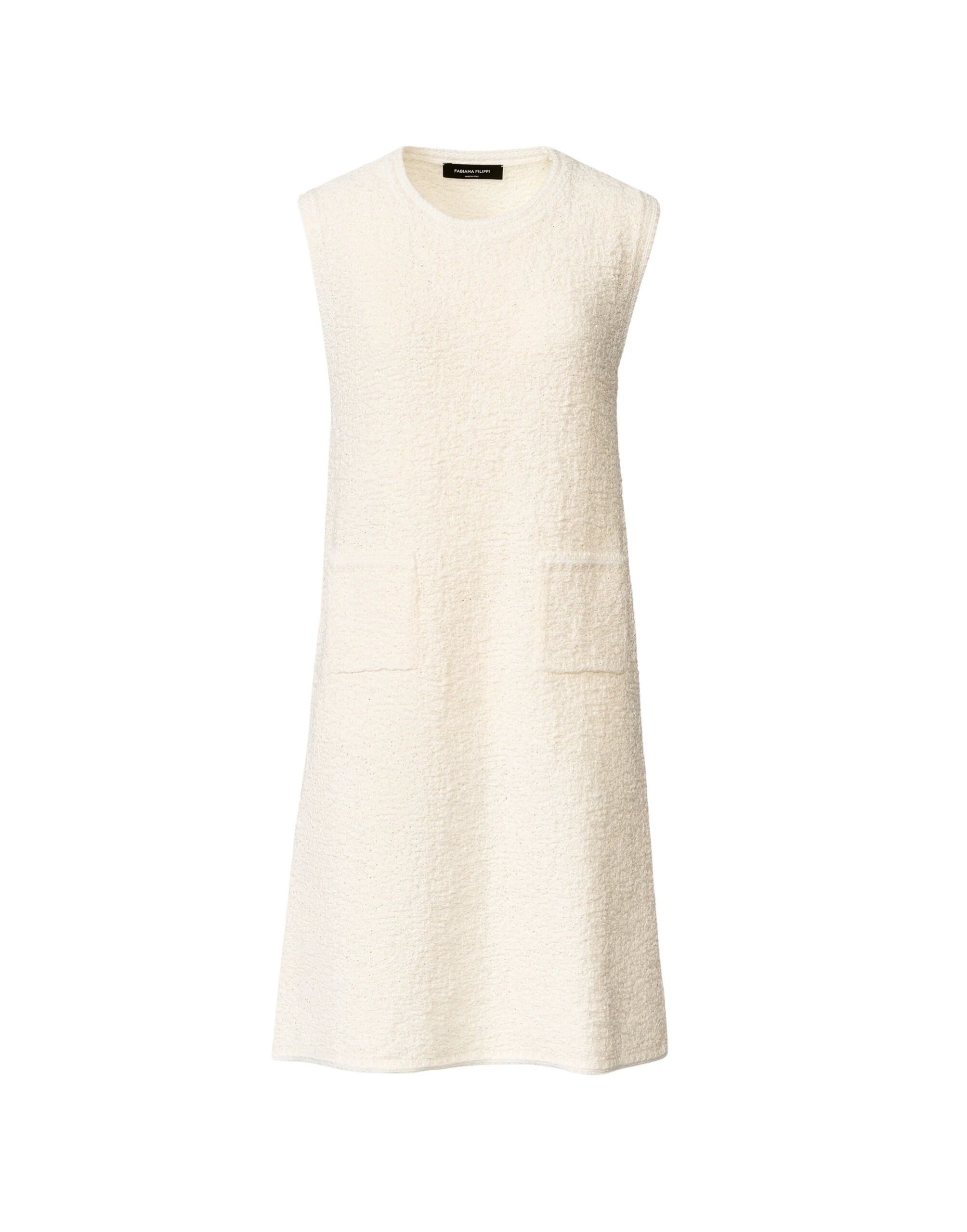 Fabiana Filippi Cotton Tweed Dress with Sequins in Butter