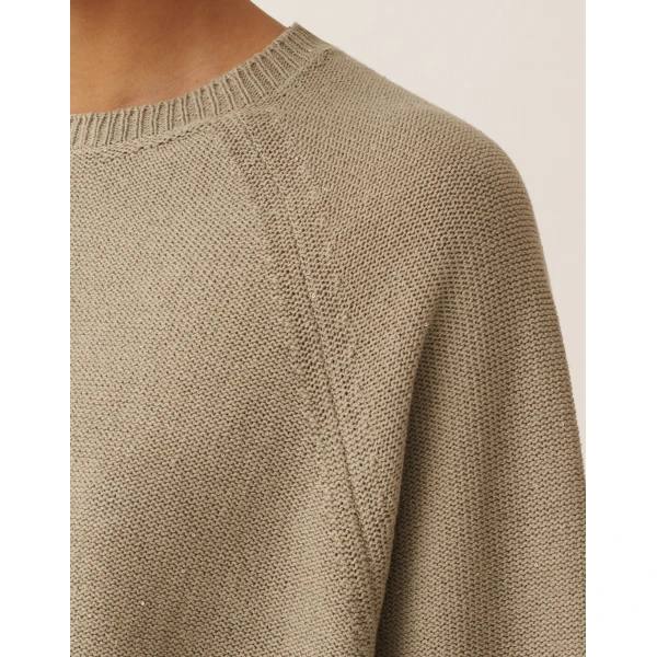 Fabiana Filippi Cotton and Linen Cape with Sequins in Khaki, view 5
