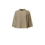 Fabiana Filippi Cotton and Linen Cape with Sequins in Khaki