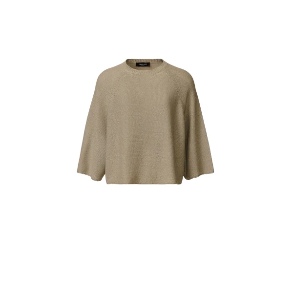 Fabiana Filippi Cotton and Linen Cape with Sequins in Khaki