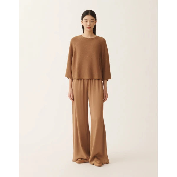 Fabiana Filippi Cotton and Linen Cape with Sequins in Wicker, view 3