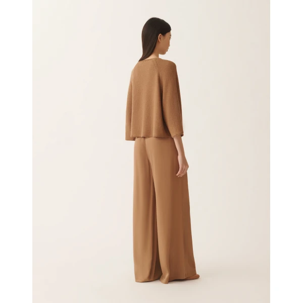 Fabiana Filippi Cotton and Linen Cape with Sequins in Wicker, view 4
