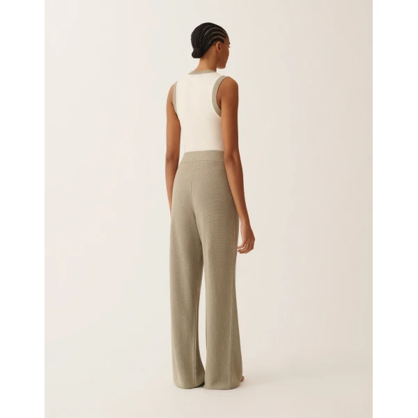 Fabiana Filippi Cotton and Linen Pants with Sequins in Khaki, view 4
