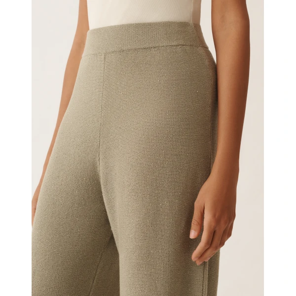 Fabiana Filippi Cotton and Linen Pants with Sequins in Khaki, view 5