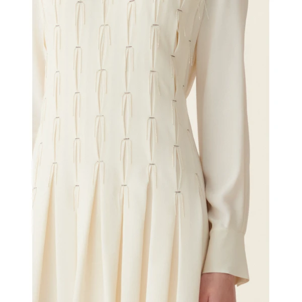Fabiana Filippi Crêpe de Chine Dress in Butter, view 5