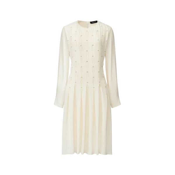 Fabiana Filippi Crêpe de Chine Dress in Butter