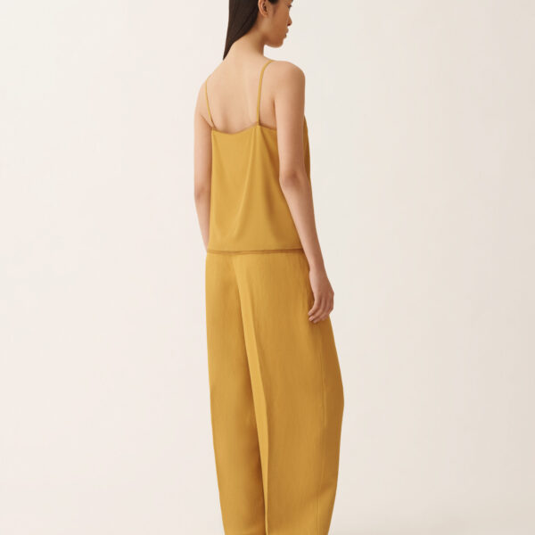 Fabiana Filippi Crepe de Chine Lingerie Top in Mustard, view 4