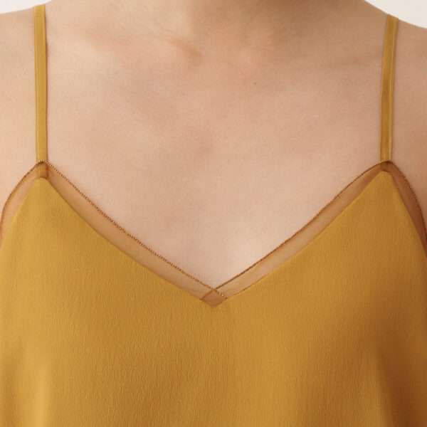 Fabiana Filippi Crepe de Chine Lingerie Top in Mustard, view 5