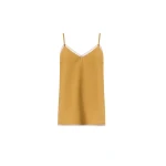 Fabiana Filippi Crepe de Chine Lingerie Top in Mustard