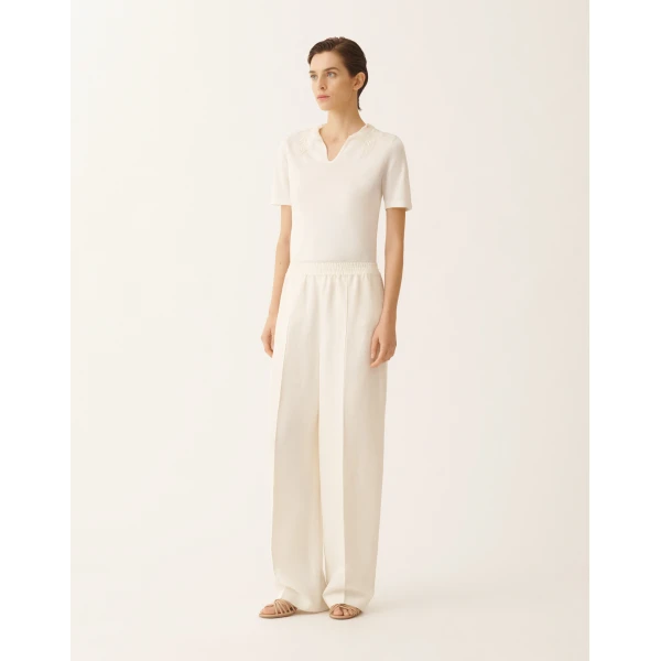Fabiana Filippi Crepe de Chine Pants in Butter, view 3