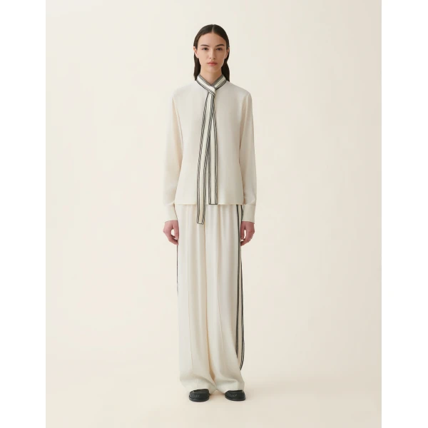 Fabiana Filippi Crêpe de Chine Shirt in Butter, view 3