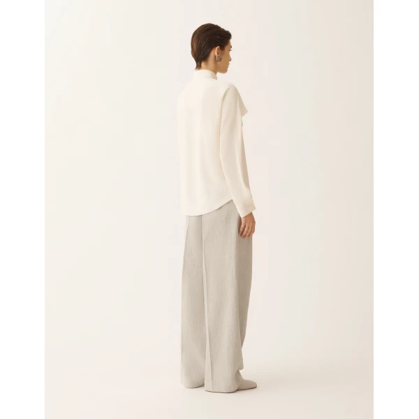 Fabiana Filippi Crepe de Chine Shirt in Butter, view 4