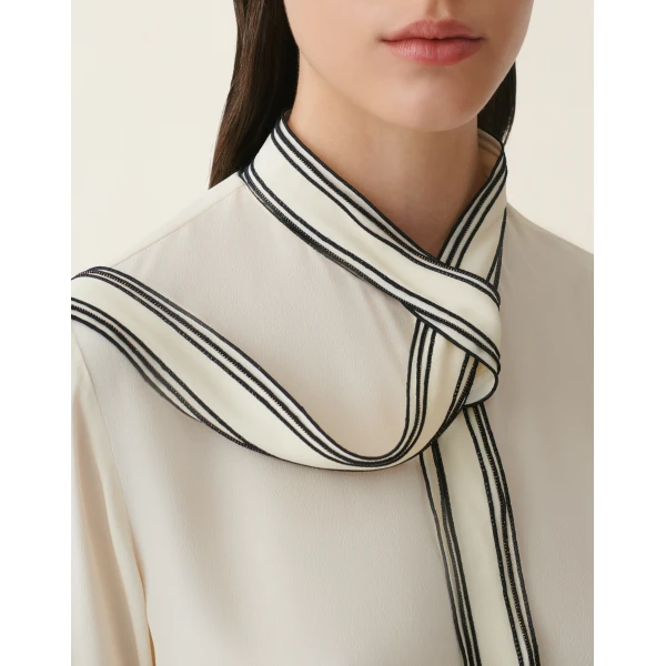 Fabiana Filippi Crêpe de Chine Shirt in Butter, view 5