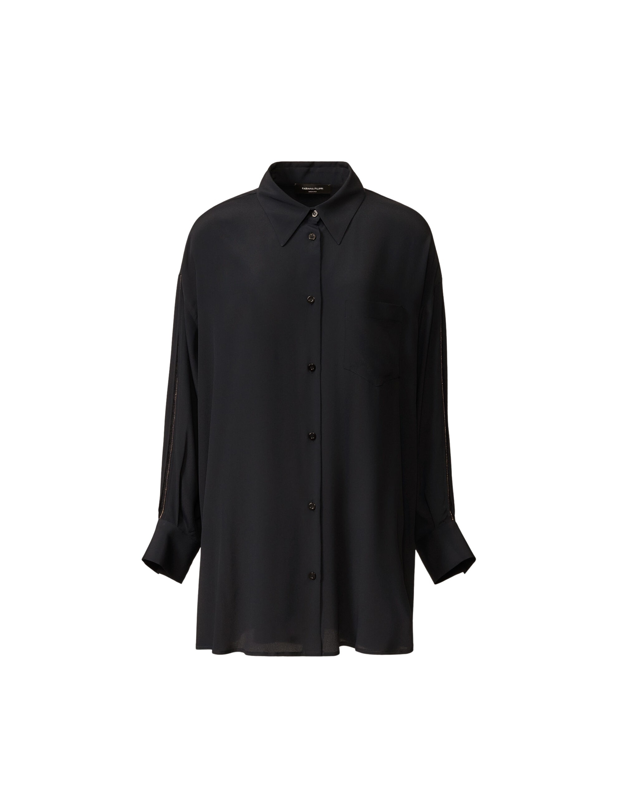 Fabiana Filippi Crepe de Chine Shirt in Night Blue