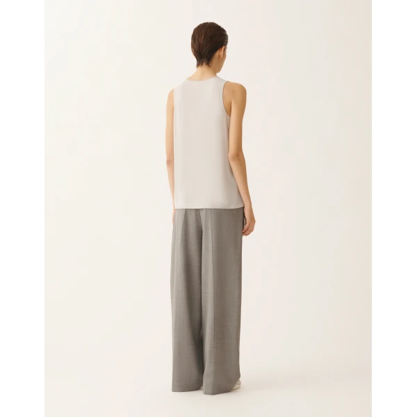 Fabiana Filippi Crepe de Chine Tank Top in Rain, view 4