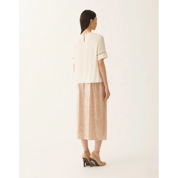 Fabiana Filippi Crepe de Chine Top in Butter, view 4