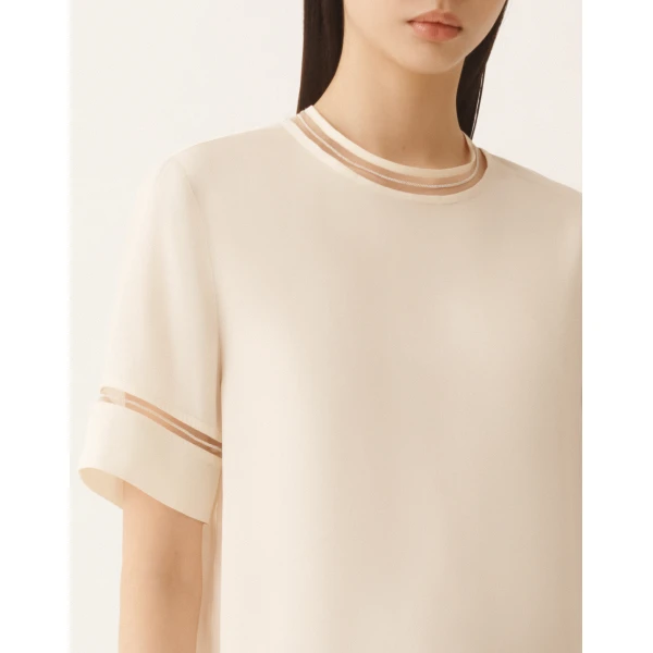Fabiana Filippi Crepe de Chine Top in Butter, view 5