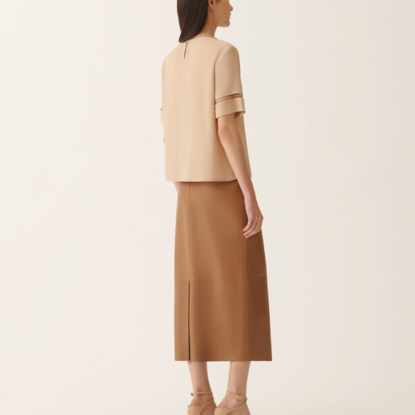Fabiana Filippi Crepe de Chine Top in Maple, view 4