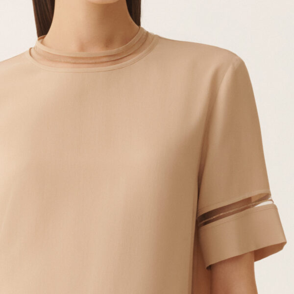 Fabiana Filippi Crepe de Chine Top in Maple, view 5