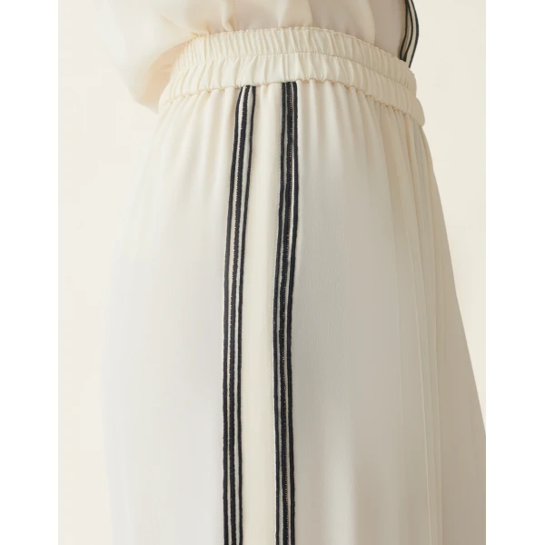 Fabiana Filippi Crêpe de Chine Trousers in Butter, view 5