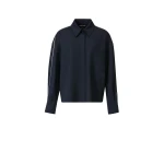 Fabiana Filippi Cropped Milano Stitch Jersey Jacket in Midnight Blue