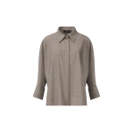Fabiana Filippi Cropped Shirt in Bistretch Fresco Wool, Rock Mélange