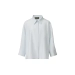 Fabiana Filippi Cropped Shirt in Cool Bistretch Wool, Aqua