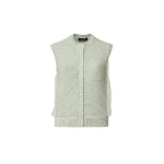 Fabiana Filippi Cropped Vest in Mouliné Yarn, Ghirri Green