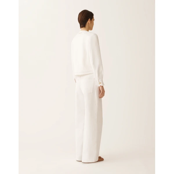 Fabiana Filippi Denim Jacket in White, view 4