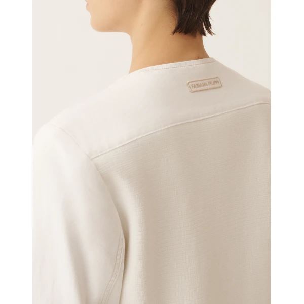 Fabiana Filippi Denim Jacket in White, view 5