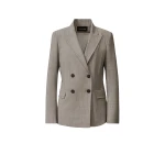 Fabiana Filippi Double-Breasted Jacket in Fresh Bi-Stretch Wool, Rock Mélange