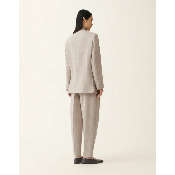 Fabiana Filippi Double Breasted Mouliné Blazer in Mocha, view 4