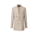 Fabiana Filippi Double Breasted Mouliné Blazer in Mocha