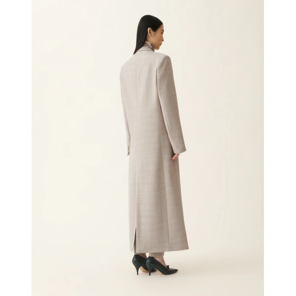 Fabiana Filippi Double Breasted Mouliné Coat in Mocha, view 4