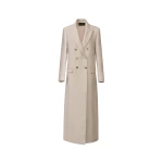 Fabiana Filippi Double Breasted Mouliné Coat in Mocha