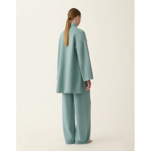 Fabiana Filippi Double Wool Caban in Green Coat, view 4