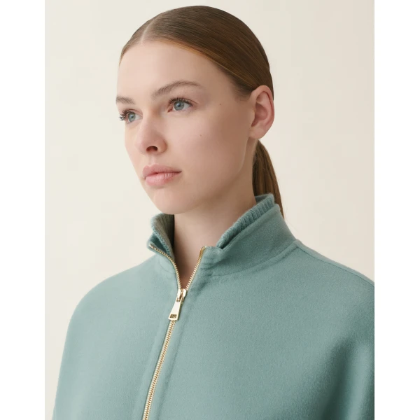 Fabiana Filippi Double Wool Caban in Green Coat, view 6