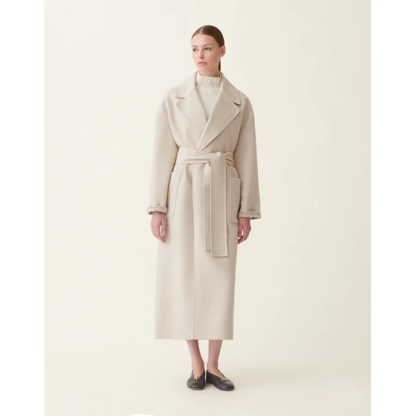Fabiana Filippi Double Wool Coat in Cachà, view 3