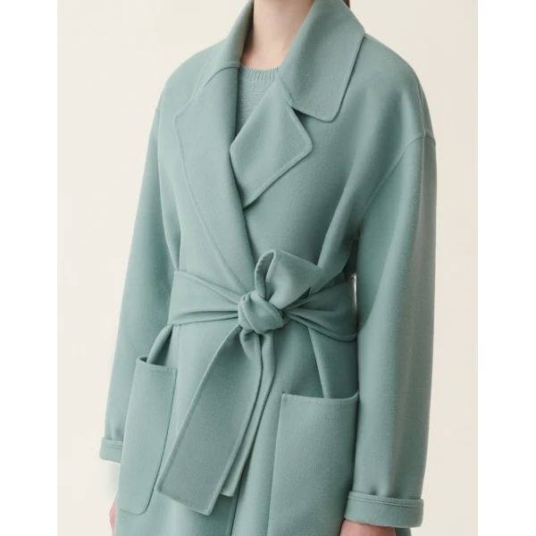 Fabiana Filippi Double Wool Coat in Green, view 5