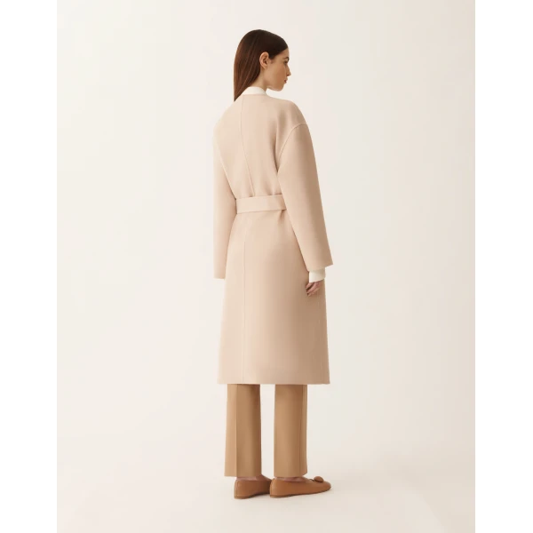 Fabiana Filippi Double Wool Coat in Kasha, view 4