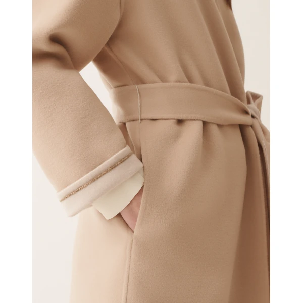Fabiana Filippi Double Wool Coat in Kasha, view 5