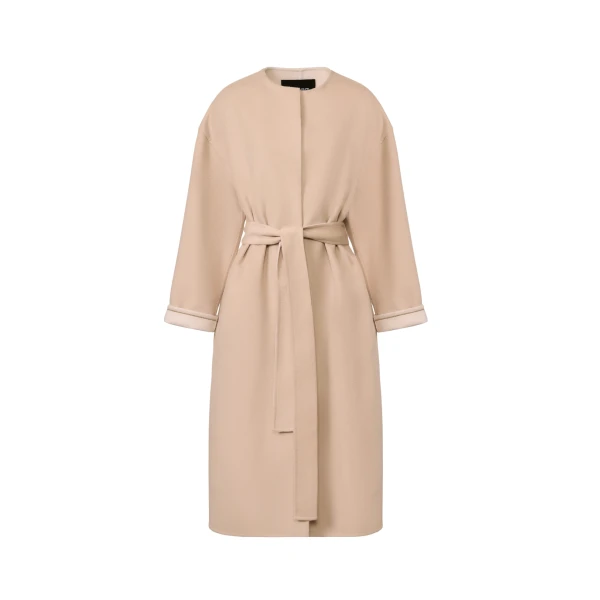 Fabiana Filippi Double Wool Coat in Kasha