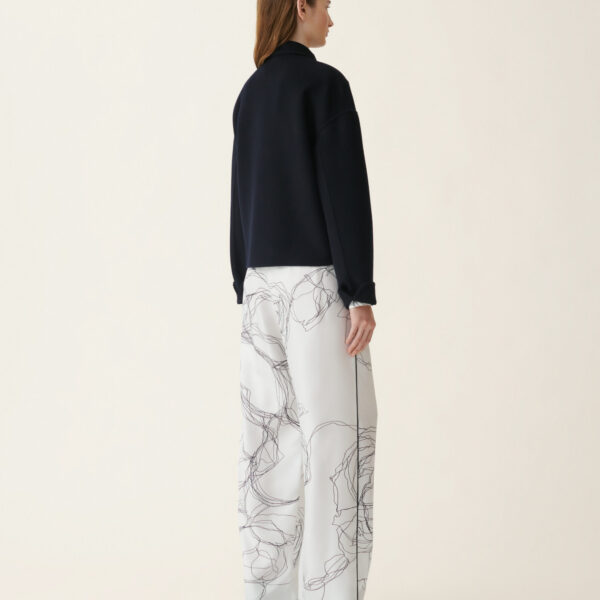 Fabiana Filippi Double Wool Shirt Jacket in Midnight Blue, view 4